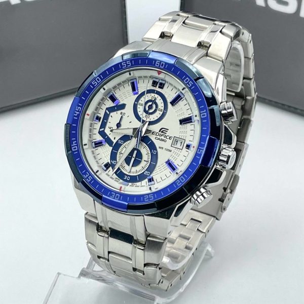 Relógio Casio Edifice Prata azul com caixa - a prova d agua (100% Funcional)